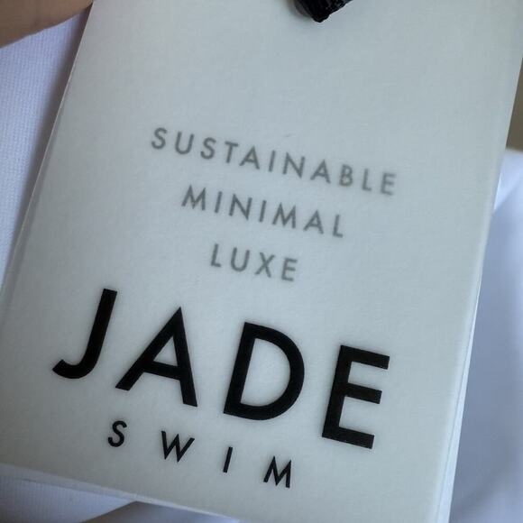 JADE SWIM NWT Hinge One Piece Swimsuit White Medium Minimalist Luxe Bridal $220 - Picture 6 of 8